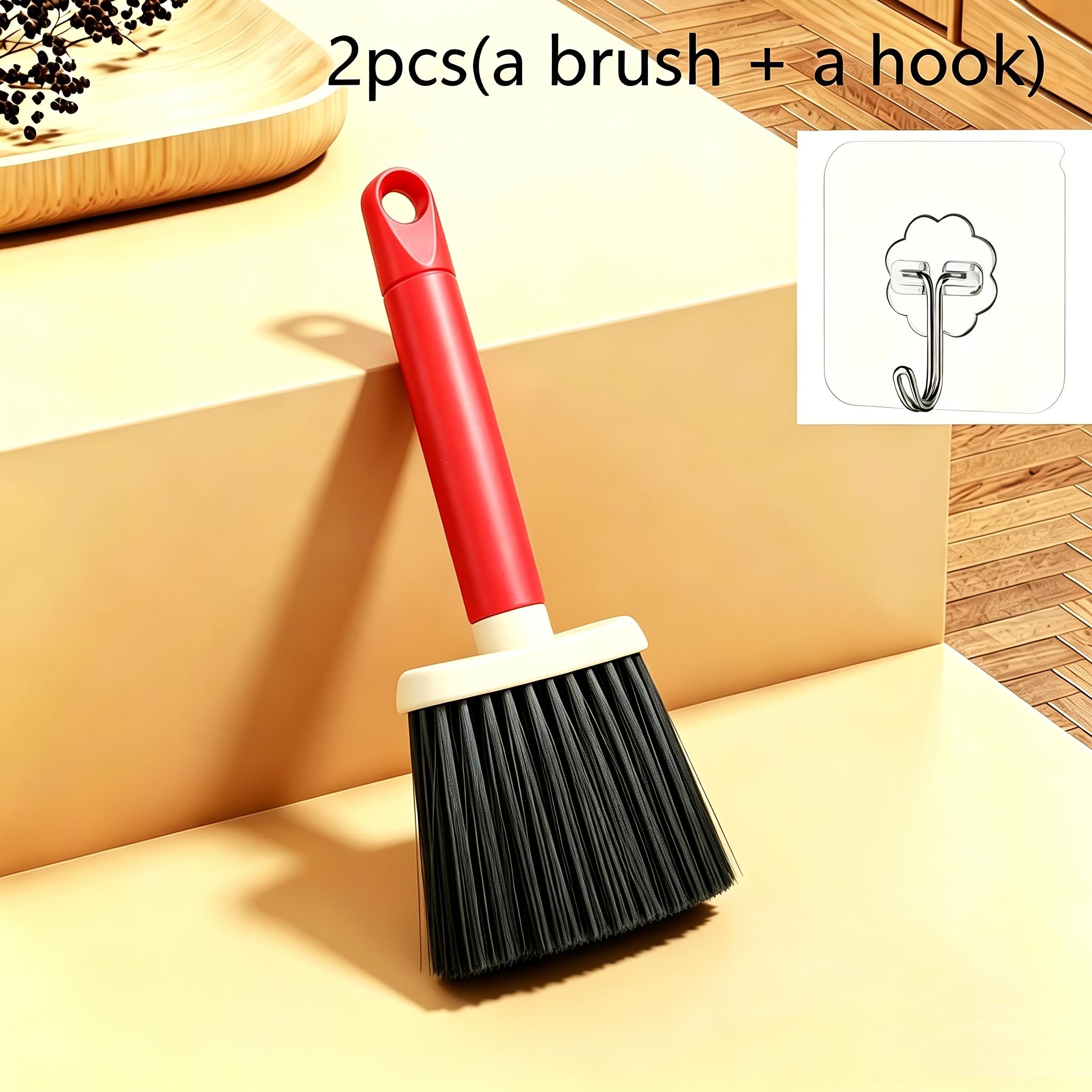 1Pc Cleaning Brush (Random Color) + 1Pc Hook, Multifunctional Crevice Brush, Household Soft-Bristle Dust Brush, Window Groove Cleaning Brush