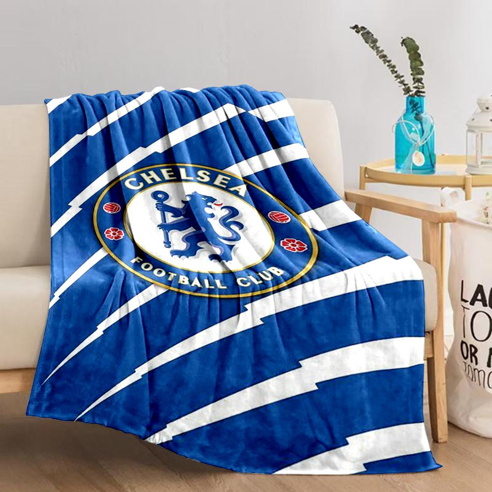 Blue Chelsea Football Club Logo Blanket for Living Room Decor Blanket, Suitable for Use In the Bedroom, Living Room, On the Sofa