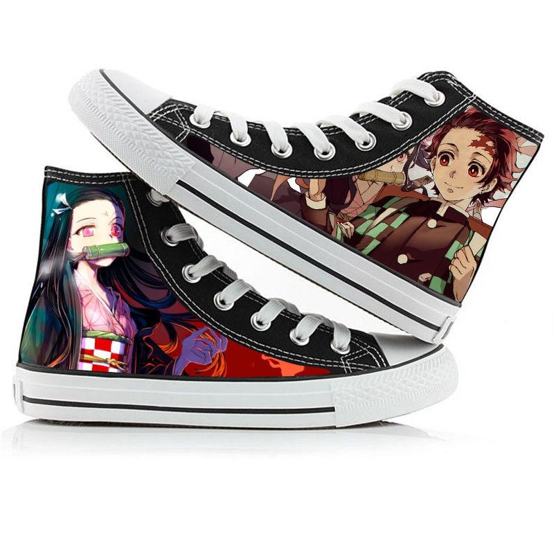2025 Demon Slayer Print Canvas Schuhe Mode Anime Student Herren Damen Unisex Freizeitschuh Liebhaber Paarschuhe