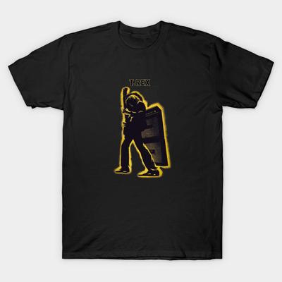 Asian Size Men Print T-shirt T-Rex Siloette No-Cut Heat Transfer Print Cotton Tshirt