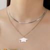Cazador Graduate Hat Pendant Necklaces for Women Men Student Graduation Gift 2026 Stainless Steel Bachelor Cap Necklace Jewelry