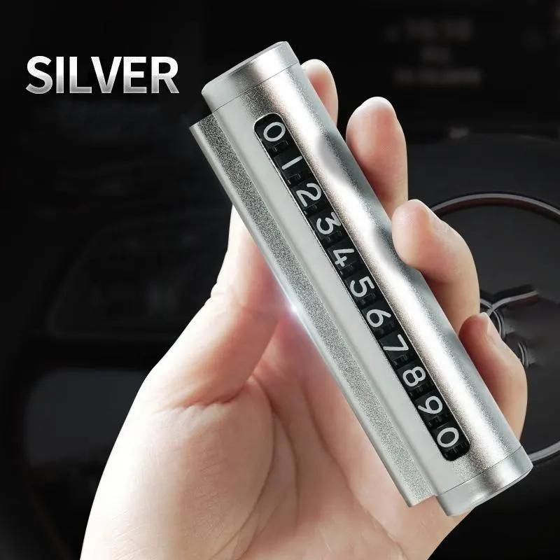 Car Phone Number Plate Temporary Parking Card Aluminum Stickers Rotate Park Stop Temporary Parking Card Auto Accessories