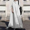Loose Plain Maxi Blouse Dress Women Long Sleeve Turn Down Collar Shirt Dress