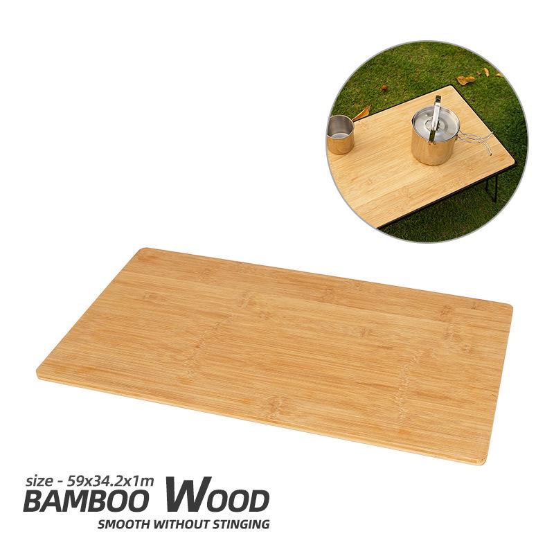 Draagbare Bamboe Eettafel met Gaasrek voor Kamperen & BBQ