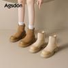 Thick-soled snow boots winter new velvet thickened medium tube short boots flanged two wear cotton shoes