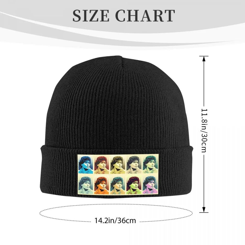 Diego Maradona D10 El Pibe Obey Warhol Style Warm Knitted Cap Winter Knit Bonnet Hat Skullies Beanies Hip Hop Caps for Unisex