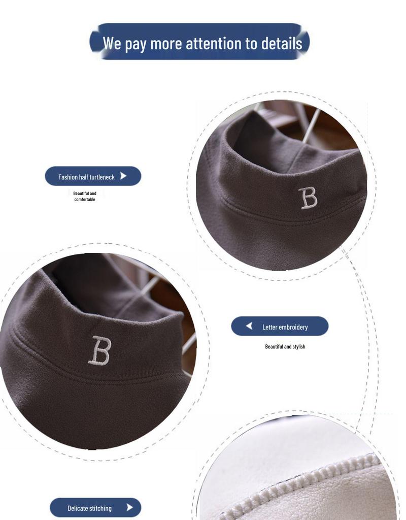 Jungen Halbrollkragen Samt Thermohemd für Winter & Herbst - Verdickte Mittlere & Große Kinderbekleidung