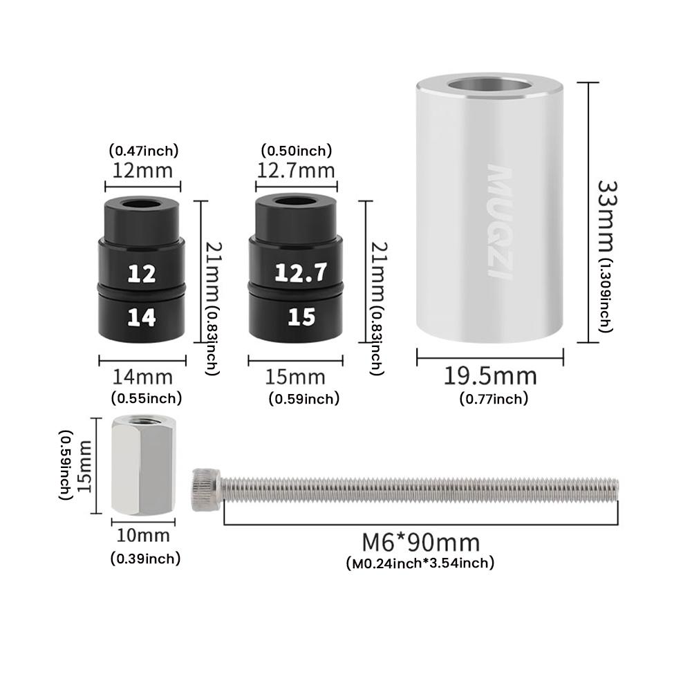 1/2Pcs MTB Road Bicycle Rear Shock Absorber Bushing Tool with 2 Adapters Rear Shock Eyelet Bushing Rear Shock Bike Repair Tool