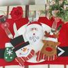 Santa Claus Snowman Cutlery Bag Tableware Organizer Christmas Knife Fork Cutlery Holder New Year Table Decoration Party Supplies