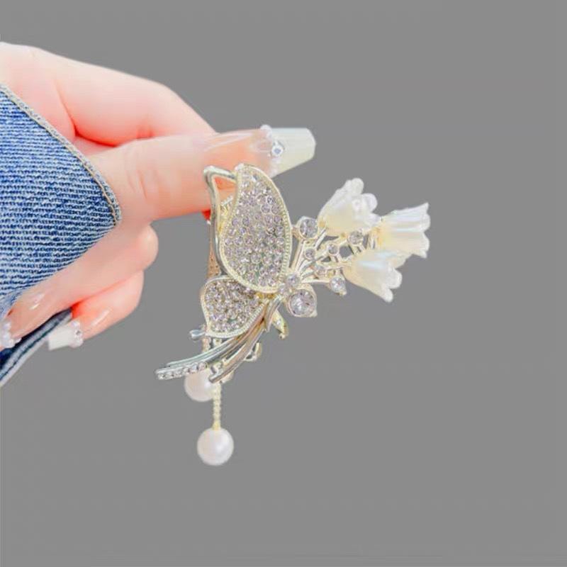 Alloy Womens Back-of-Head Grabber Large High-End Hair Claw Clip Summer 2026 Shark Clip Headpiece Japan and Korean Style