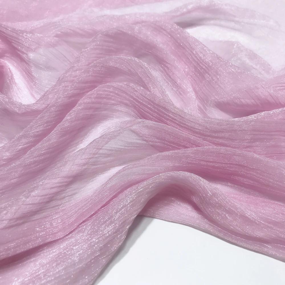 30D Silk Crepe Chiffon Fabric for DIY Hanfu Dress Is A Silver-thread Wrinkled Doll Dress Cos Fabric 100x150cm