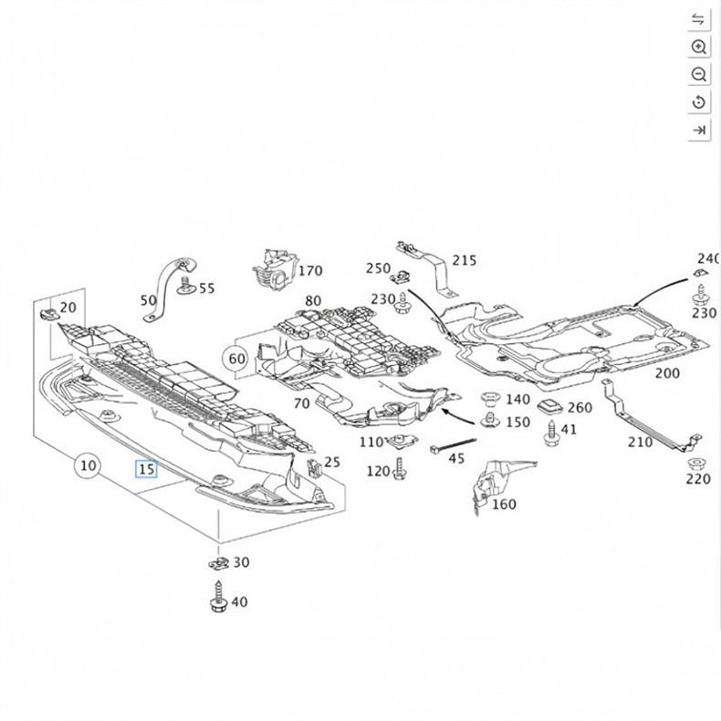 Mercedes-Benz E-Class W211 Front Bumper Underside Guard for E200/E240/E260/E280 Models