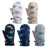 Quick-Drying Waterproof Kids' Ski Gloves with Cartoon Print - Thickened, Plus Velvet for Autumn and Winter
