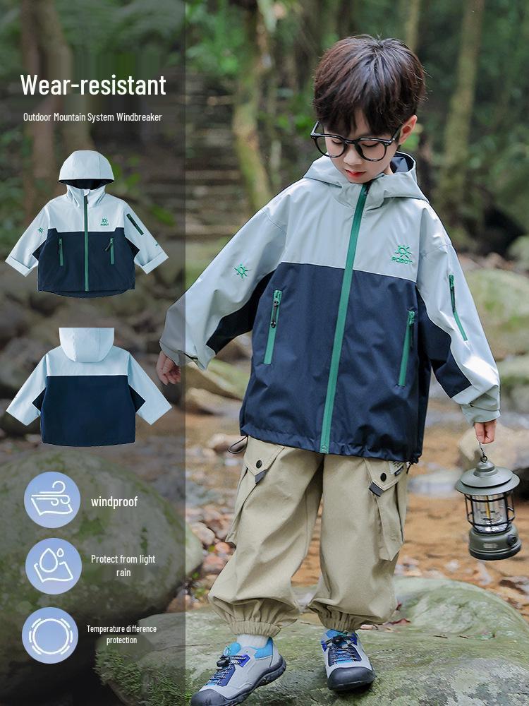 Fairy Tale Memory 2025 Boys' Spring/Autumn Windbreaker: Waterproof, Windproof, Back-to-School Jacket