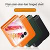 With Spring Hinged Plain Leather Screen Tempered Glass Protector Case For Moto Razr 50 Ultra Motorola Razr50 All-inclusive Cover