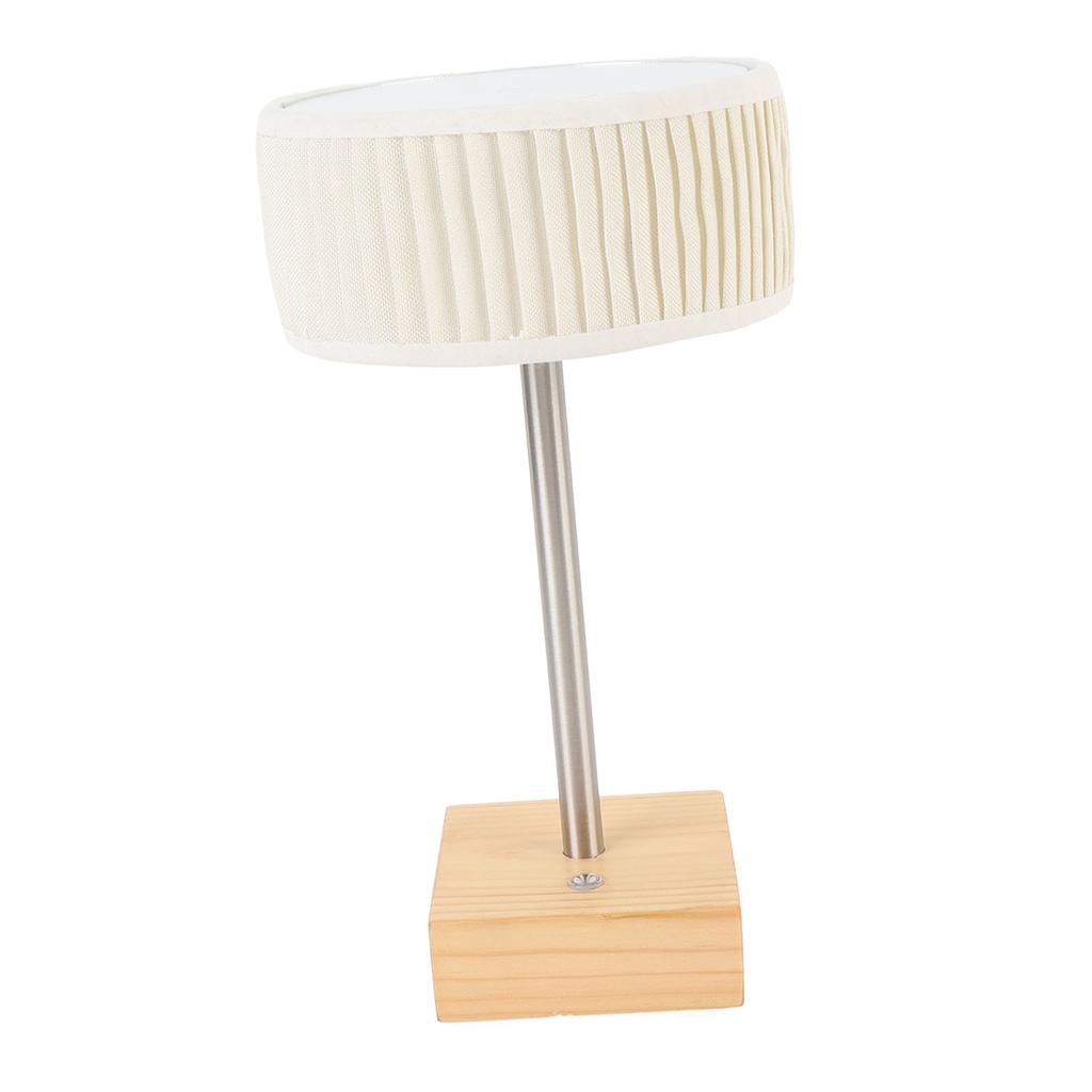 Rechargeable Desk Lamp with Fabric Shade Top Mirror Table Light Modern Touch Dimmable LED Bedside