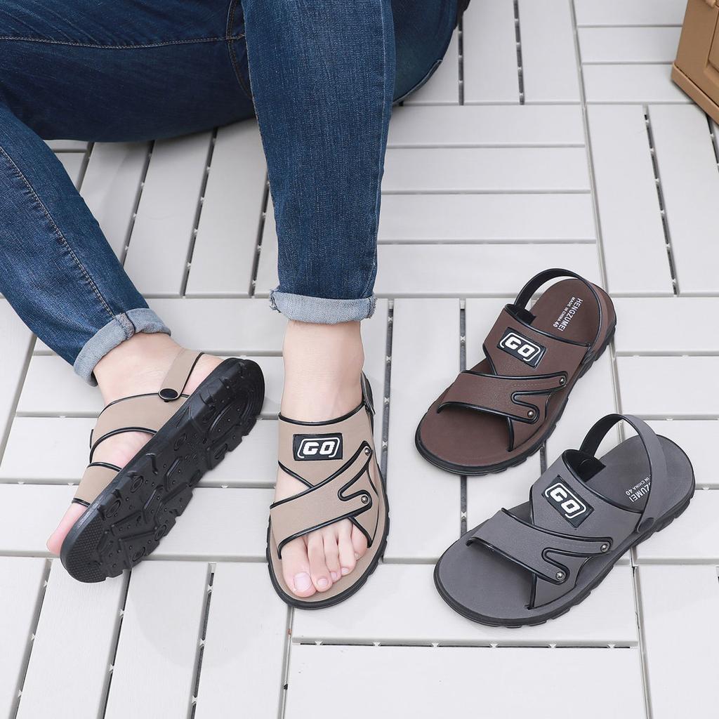 Men's Thick Sole Outdoor Slippers Summer Beach Shoes Durable Non-Slip Flat Heel Sandals Wholesale Sandals Slippers for Men