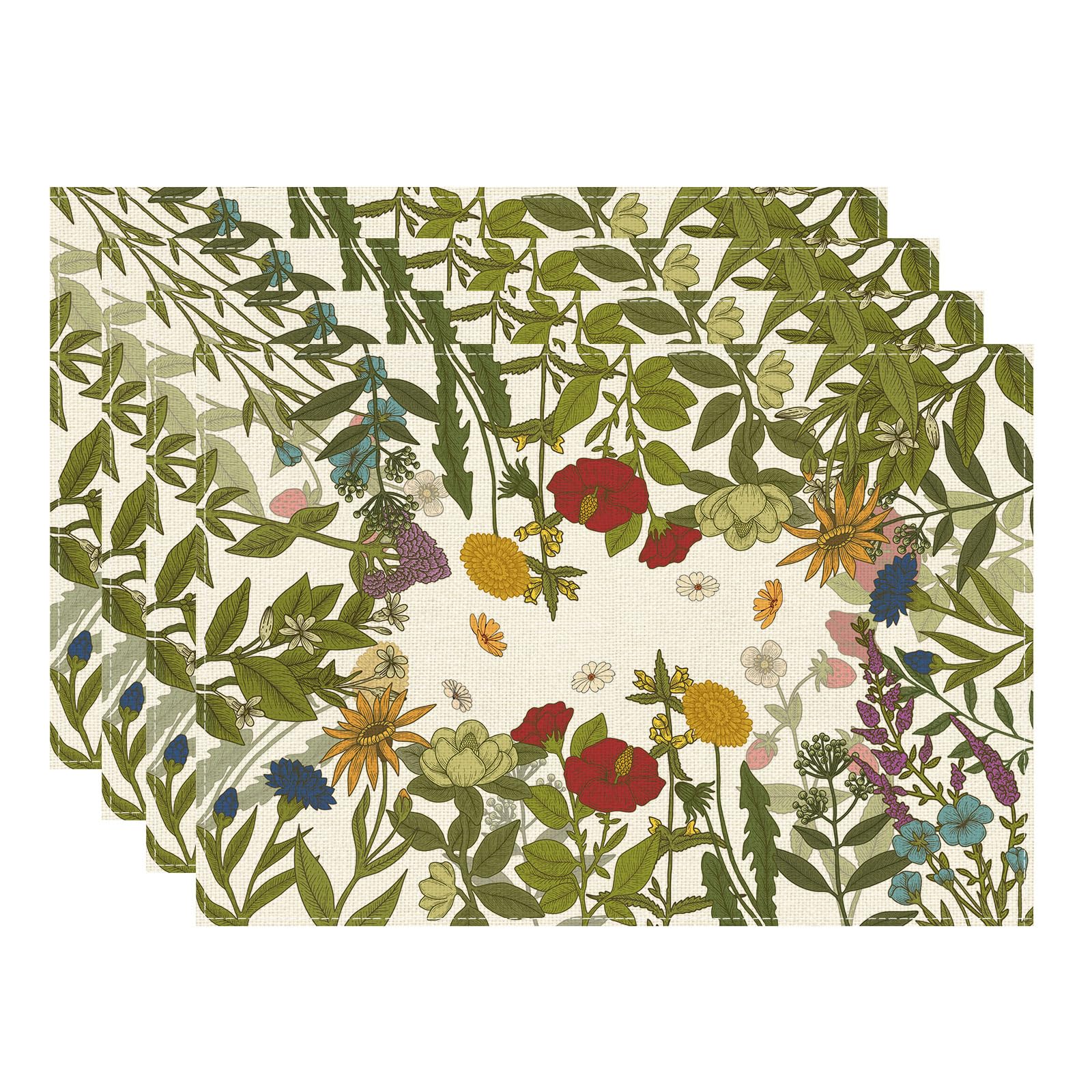 

Daisy Grass Flowers Spring Placemats Set of 4 Summer Table Mats for Party Home Kitchen Dining Table Decorations 12x18 Inch Placemats Set of 4 （12x18 Inch）
