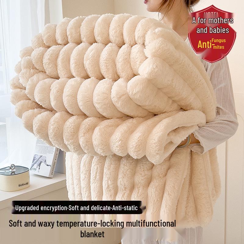 

2025 Новий Плюшевий З Кролячого Хутра Кораловий Фліс Товстий Зимовий Плед – Офісний Дрім & Покривало для Дивана 200x230cm - Double