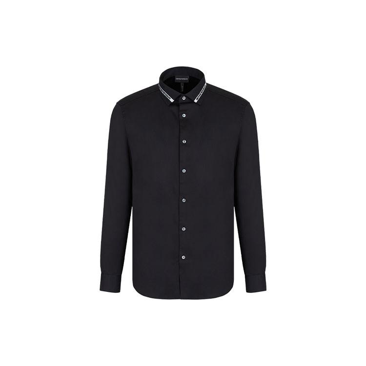 EMPORIO ARMANI Shirts Men's Black Lapel Moderate Other 3L1CD4-1NBNZ-0047