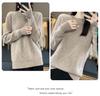 Women's Autumn/Winter Round Neck Twisted Pattern Wool Sweater - Solid Color Knitted Base Layer, Loose Fit