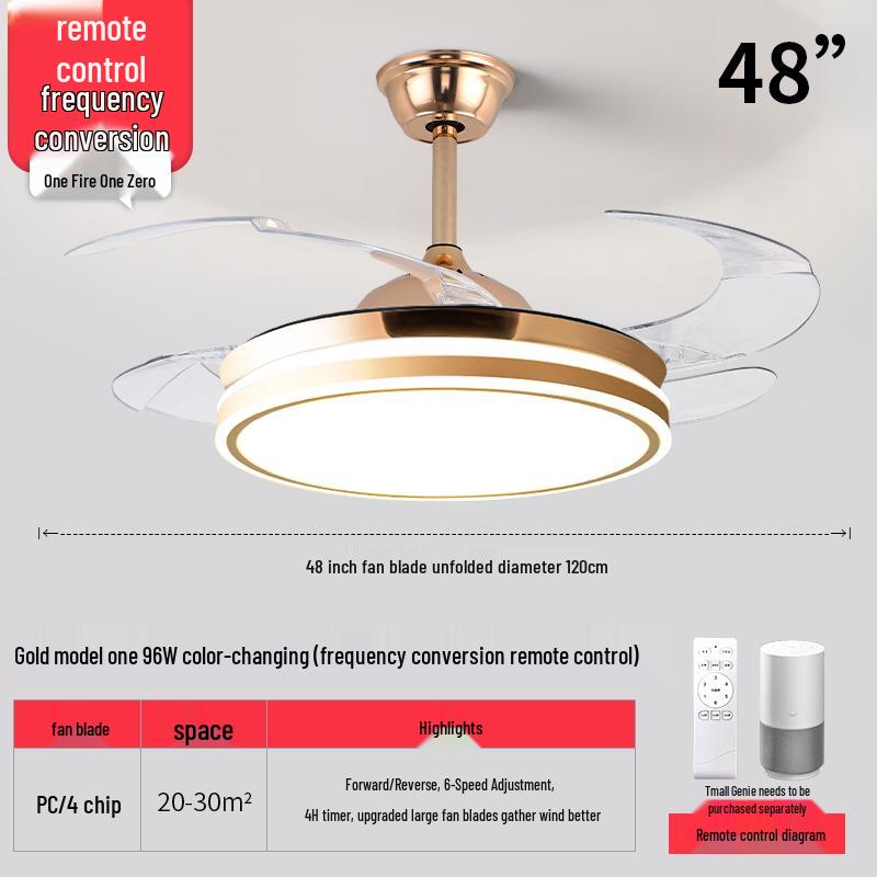 Nordic Luxury Smart Chandelier with Invisible Ceiling Fan for Living Room, Bedroom, and Dining Room.