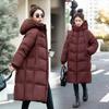 Winter new fashionable versatile simple cotton-padded clothes women's long models over the knee thickened Chinese opera warm student clothes