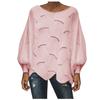 Women's Solid Color Casual Hollow Chain Link Loose Knitted  Sweater Sweater