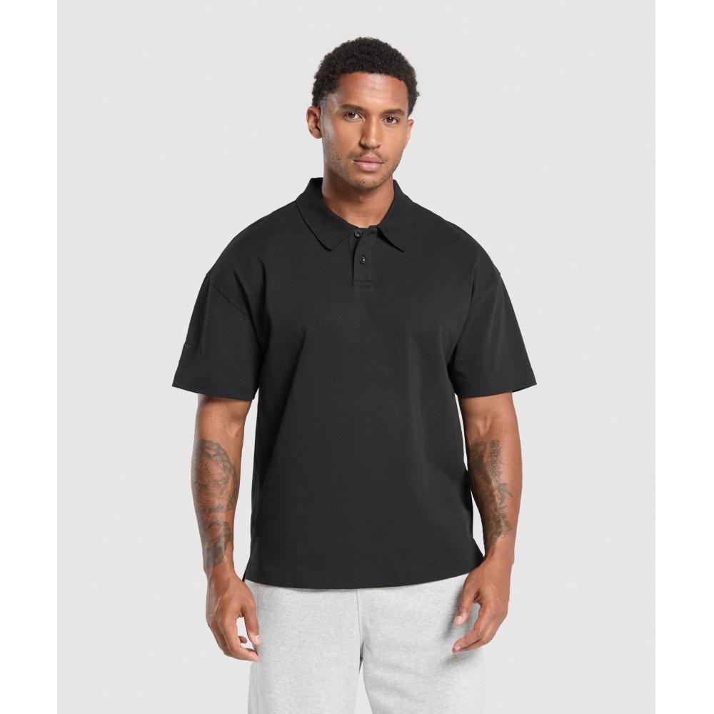 

Gymshark Short Sleeve Polo Black A5a5t Bb2j XS