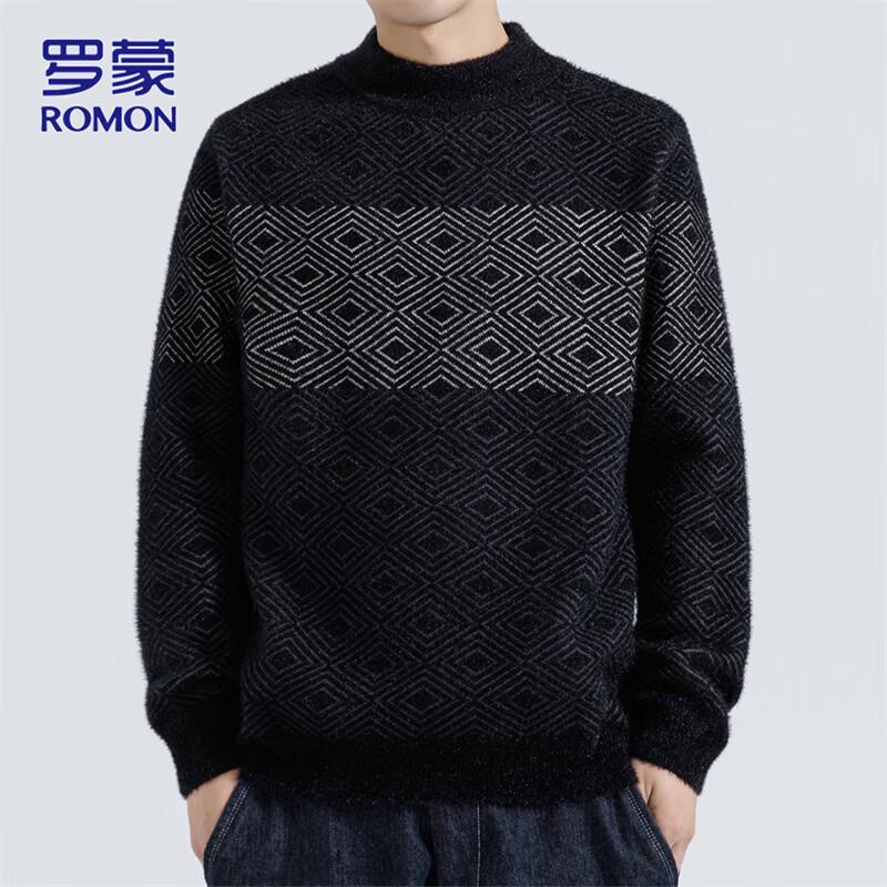 

Romon Men s Autumn/Winter Half-High Neck Knitted Sweater XL