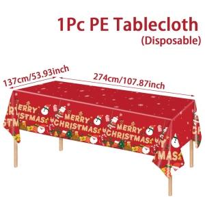Christmas Plastic Tablecloth Merry Christmas Decorations For Home Table 2026 Navidad Noel Xmas Decor Happy New Year Gift 2026