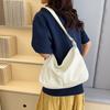 Solid Color Shoulder Bag Lightweight Hobo Bag Simple Canvas Crossbody Bag  Work