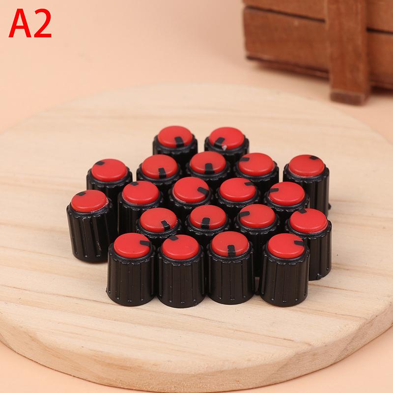 20Pcs Dual Color Knob 10X12Mm Small Volume Adjustment Hat Flower Shaft Hole 6Mm Potentiometer Volume Switch Caps Control Knob