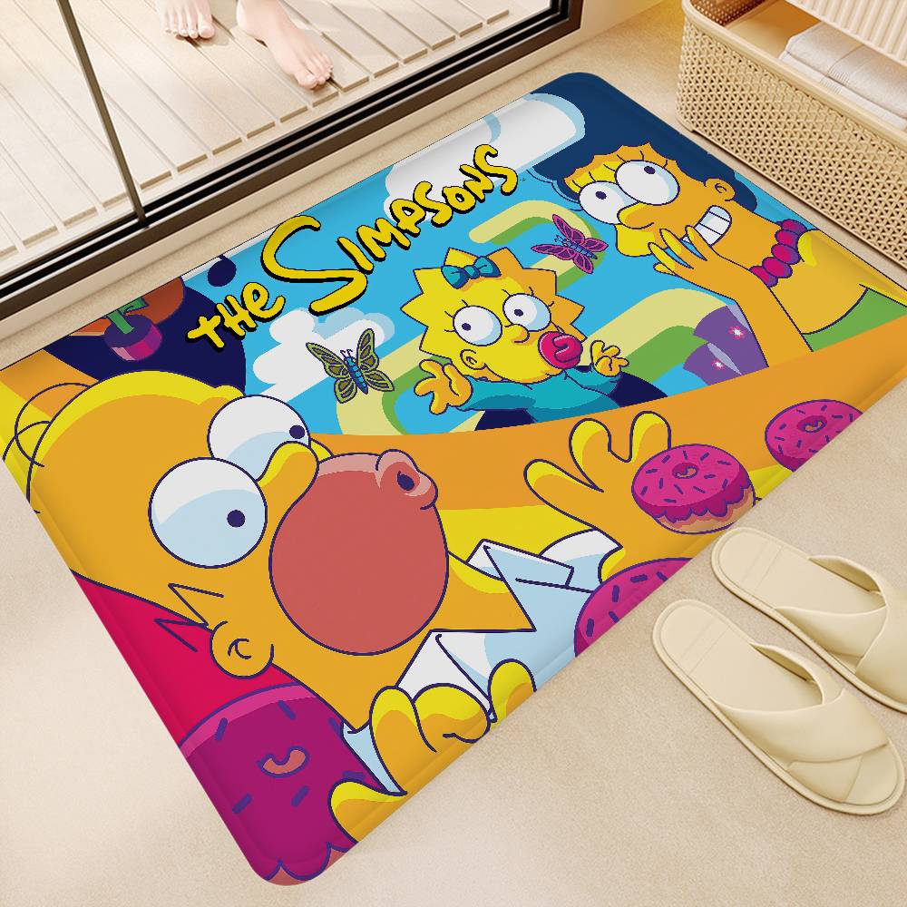 Funny S-Simpsons Cartoon Entrance Door Mat Washable Non-Slip Living Room Sofa Chairs Area Mat Kitchen Welcome Doormat