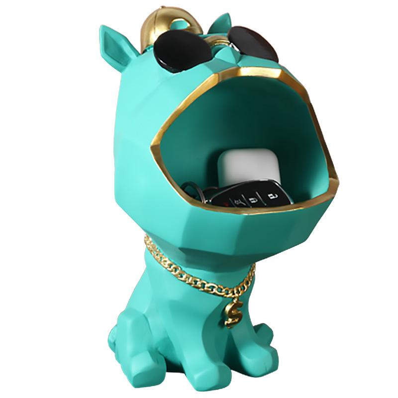 Resin Sunglasses Dog Storage Figurines Creative Nordic Animal Statue Miniature Living Room Desk Christmas Decoration  ZM1128