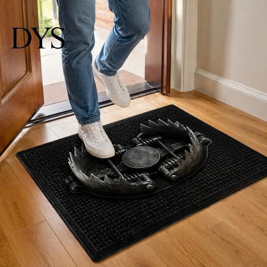 Quick Dry Kitchen Mat 3D Trap Prank Rug, Bear Illusion Door Mat, Funny Welcome Non-slip Rug for Entrance Bathroom Bedroom Porch