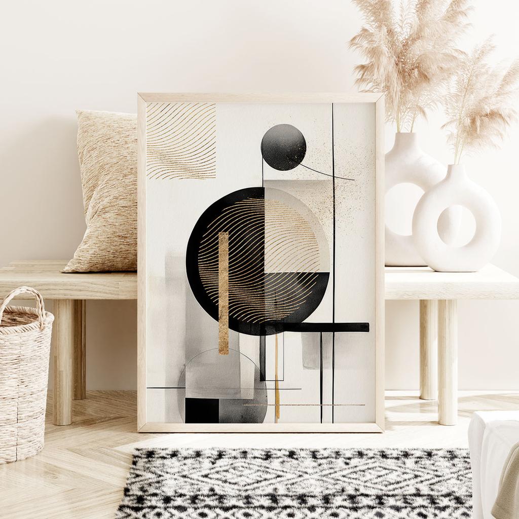 Plakat abstrakcja czarna złota