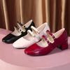 Women's Shoes 2025 Fashion Buckle Women Pumps Autumn Mary Jane Square Toe Shallow Solid Dress Party Chunky Heels Shoes Zapato
