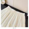 Elegant French Crochet Lace A-Line Midi Skirt for Women - High Waist, Autumn 2025 Collection