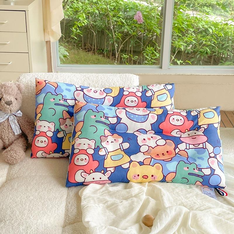Cotton Cartoon Children's Pillow Core Soothing Beanie Pillow Removable Washable Kindergarten Children Adult Pillow