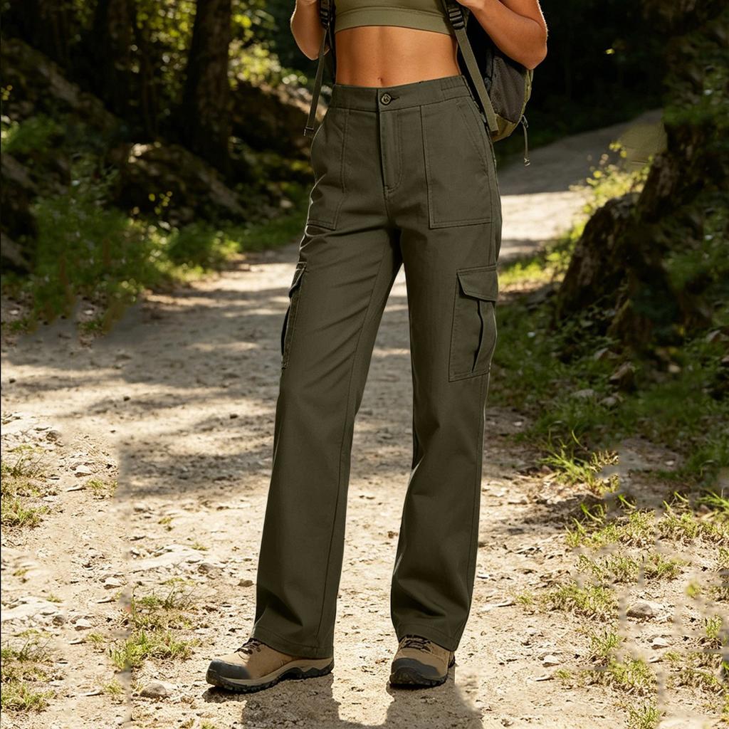 Damen Wander-Cargo-Hose mit LSF 50+, Leichte Outdoor-Hose mit vielen Taschen für Wandern und Reisen