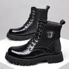 Retro Herren-Ankle Boots aus echtem Leder Herbst Winter Designer Samt Warm Arbeitsschuhe Mann Lässige Plateau-Stiefel Männlich