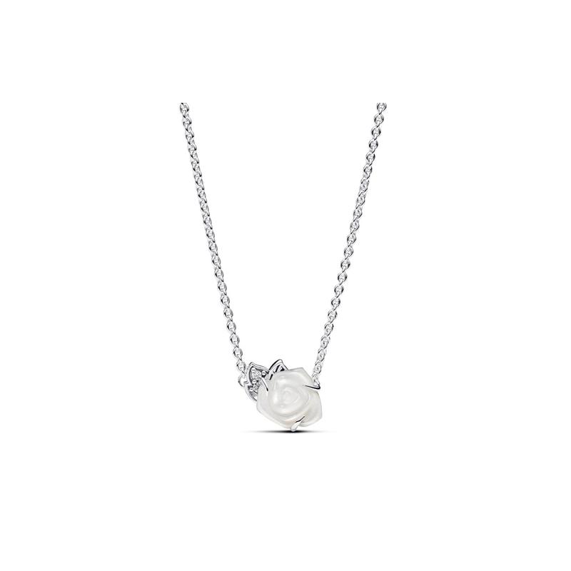 Pandora Rose Pendant 925 Silver Pearl Necklace Women s Silver 393206C01 серебряный