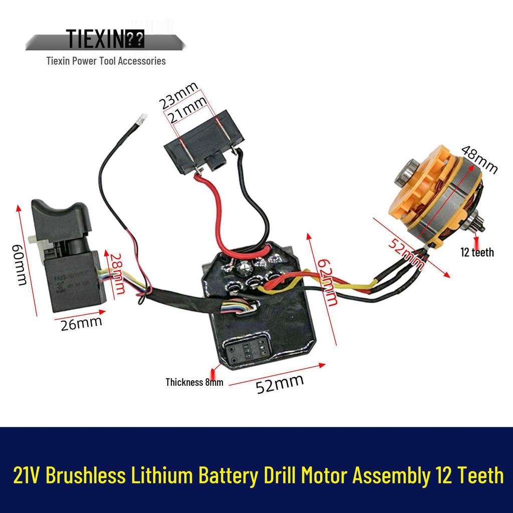 21V Brushless Drill Controller Assembly - No Welding, Large Art Style