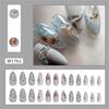 24Pcs Almond Fake Nail Press On Nail Artificial Nail False Nail Glues On Nail Gradient Designs French Nail Tips Gifts