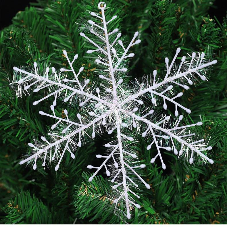 11CM Brushed Plastic Snowflake Christmas Tree Ornament - Ideal for Hotel Window Decoration
