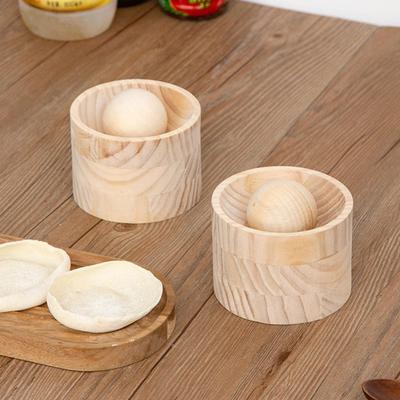 Gebäckwerkzeug Holz Teigtaschenhautmacher Rund Geformtes Teigpresstool Küchenbackzubehör