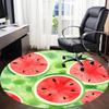 1 Stück Wassermelonenmuster Büro Runder Teppich, Matte Geeignet Für Büro, Unter Bürostühlen Schlafzimmer Wohnzimmer Heimdekoration, Raumdeko