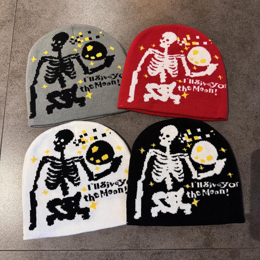 Knitting And Bizarre Terrifying Skull Hat Knit Fabric Autumn Winter Wear Travel