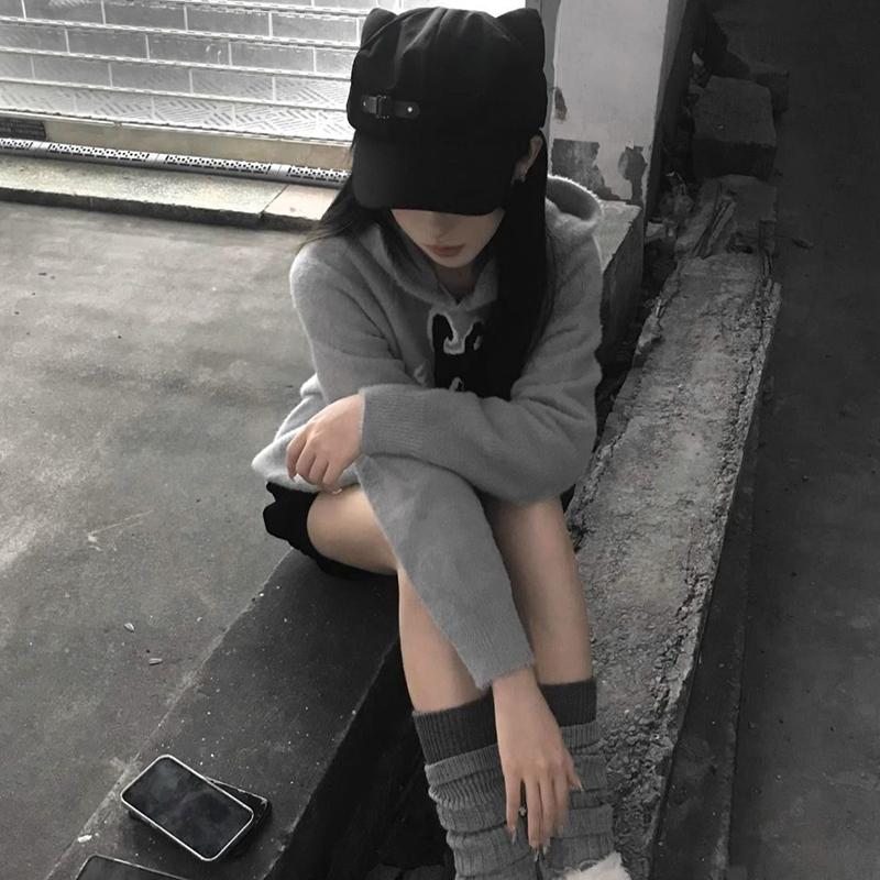 Women'S Cat'S Ears Harajuku Gothic Lolita Beret Y2K Girls' Steampunk Punk Zipper Handmade Sun Hat Cap